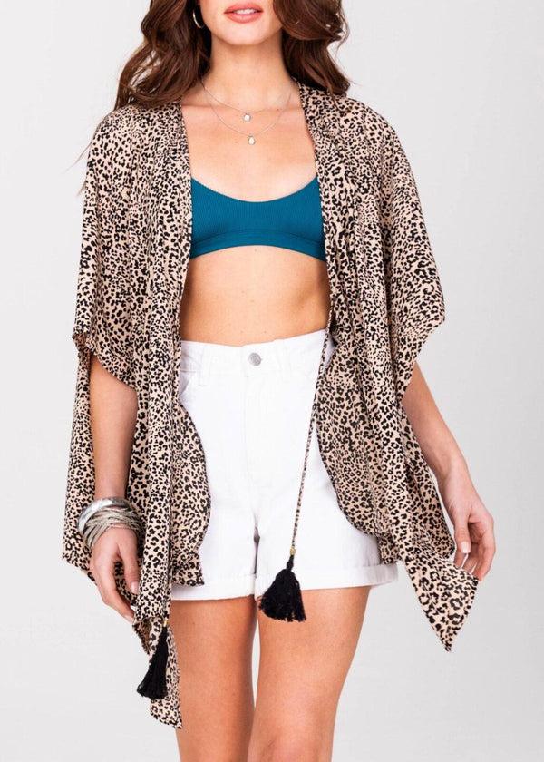 likemary Leopard Kimono Cover Up