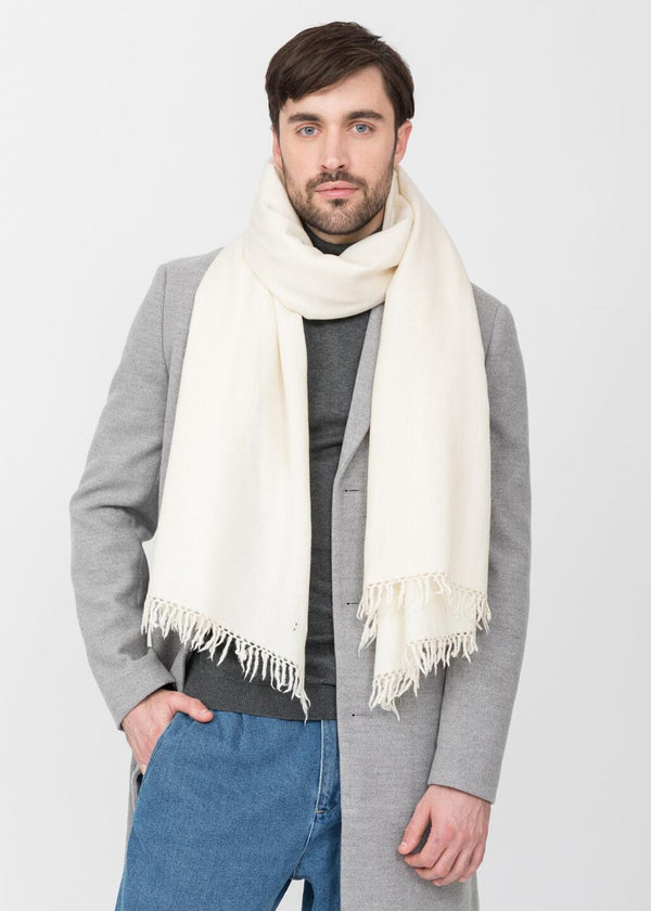 Likemary Men's Oversized Merino Wool Scarf Cream
