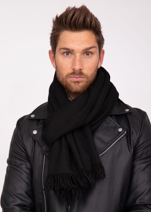 Likemary Oversized Merino Wool Scarf For Men Black
