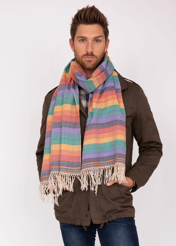 Likemary Rainbow Merino Wool Scarf For Men
