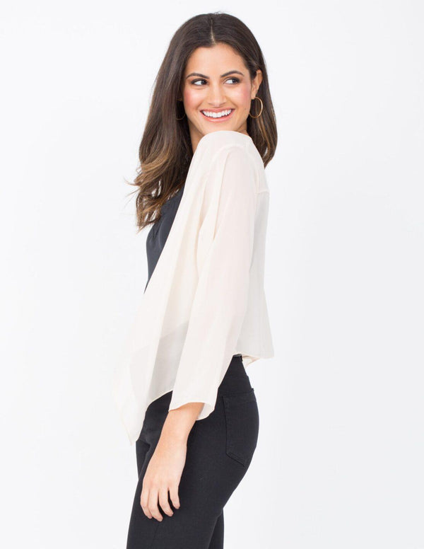 Likemary Sheer Chiffon Shrug Bolero Nude