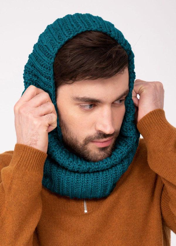 Likemary Men's Infinity Snood Scarf Merino Wool Teal