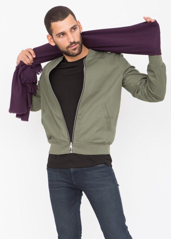Likemary Men’s Oversized Merino Wool Blanket Scarf Purple