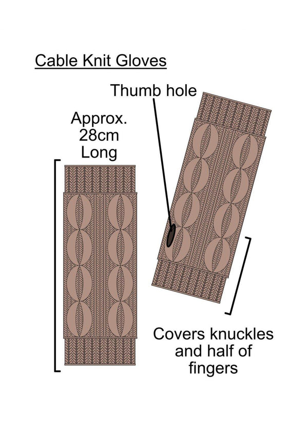 Likemary Merino Wool Cable-Knit Fingerless Gloves In Camo Green