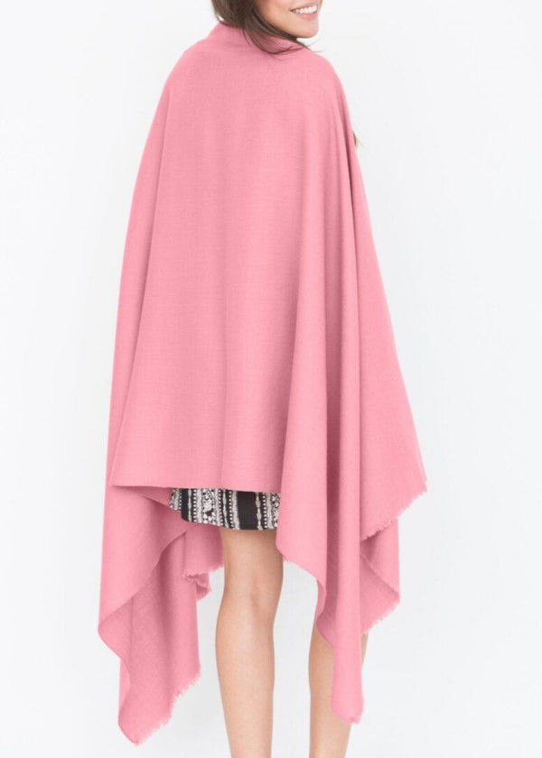Likemary Merino Wool Shawl Scarf Handwoven In Rose Pink