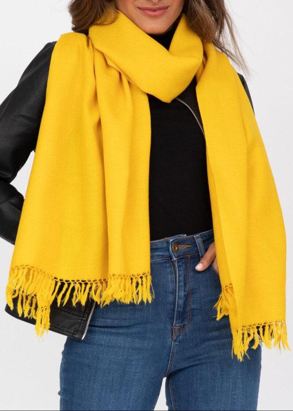 Likemary Merino Wool Stole – Ethically Handwoven Scarf Inca Yellow
