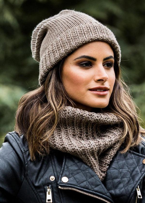 Likemary Mocha Brown Merino Slouchy Beanie - Ethically Handmade