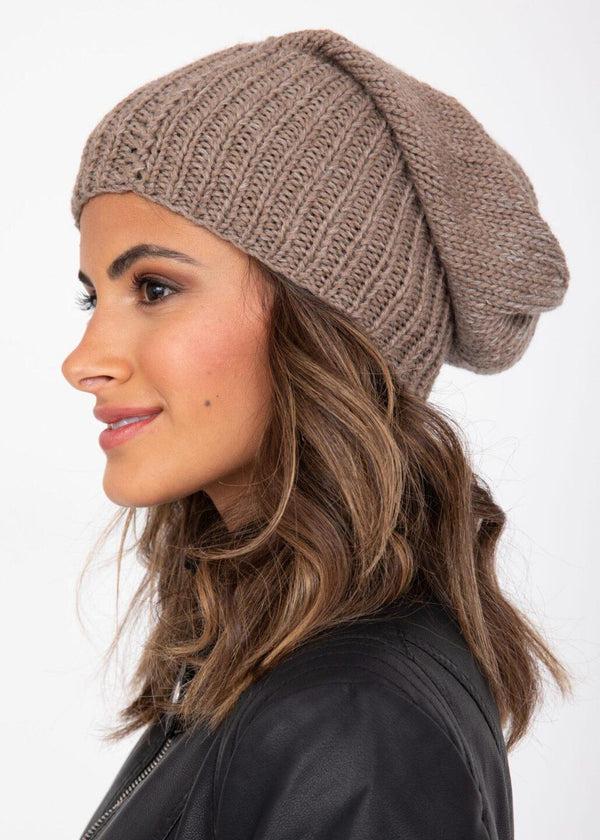 likemary Mocha Brown Merino Slouchy Beanie - Ethically Handmade