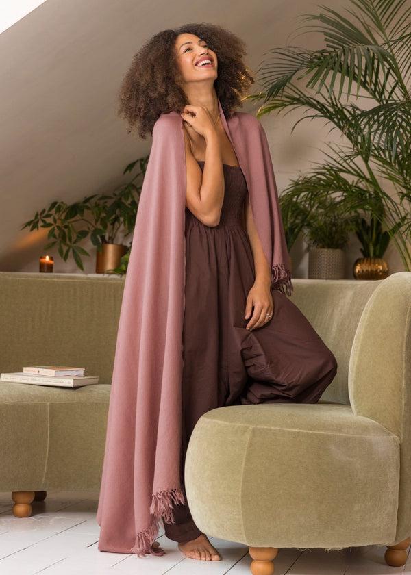 Likemary Multi-Use Handmade Shawl Scarf & Travel Wrap In Dusty Pink