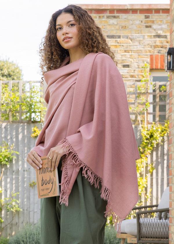 Likemary Multi-Use Handmade Shawl Scarf & Travel Wrap In Dusty Pink