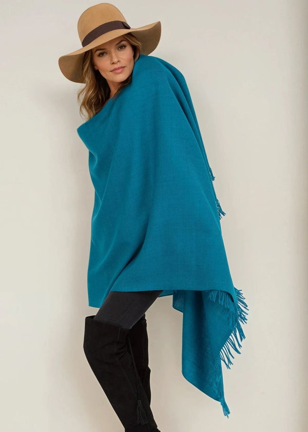 Likemary Multi-Use Oversized Blanket Scarf For Women In Peacock Teal