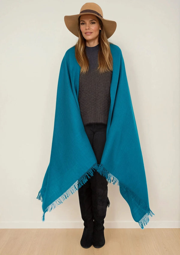 Likemary Multi-Use Oversized Blanket Scarf For Women In Peacock Teal