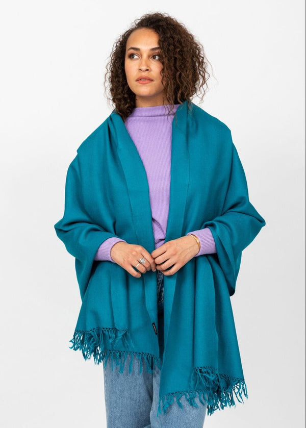 Likemary Multi-Use Oversized Blanket Scarf For Women In Peacock Teal