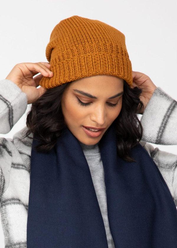 Likemary Mustard Yellow Merino Slouchy Beanie - Ethically Handmade