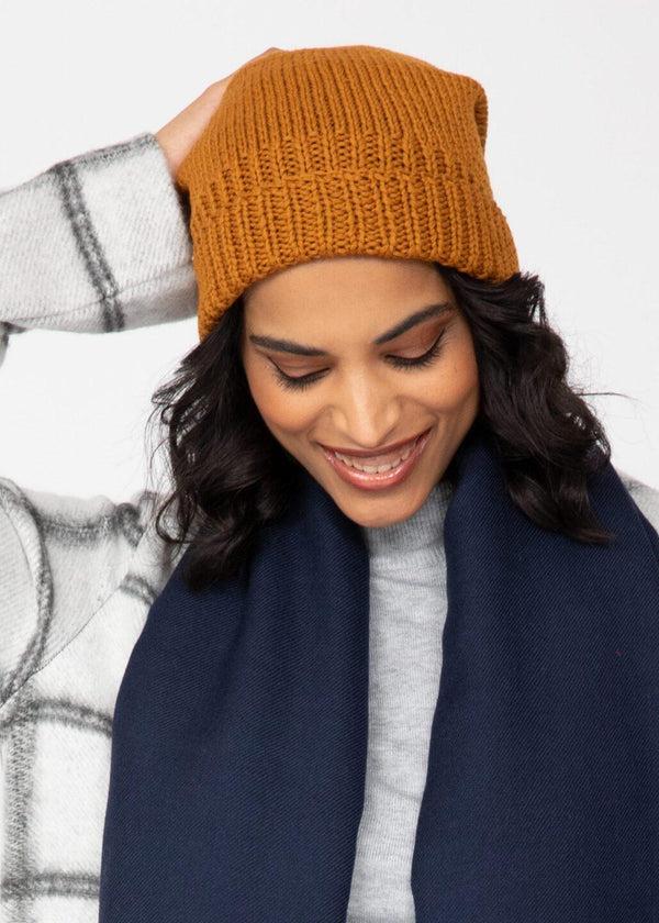 Likemary Mustard Yellow Merino Slouchy Beanie - Ethically Handmade