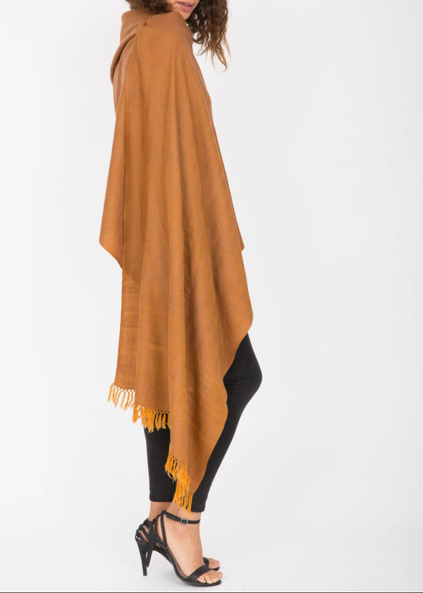Likemary Mustard Yellow Scarf Wrap - Herringbone Pashmina Stole