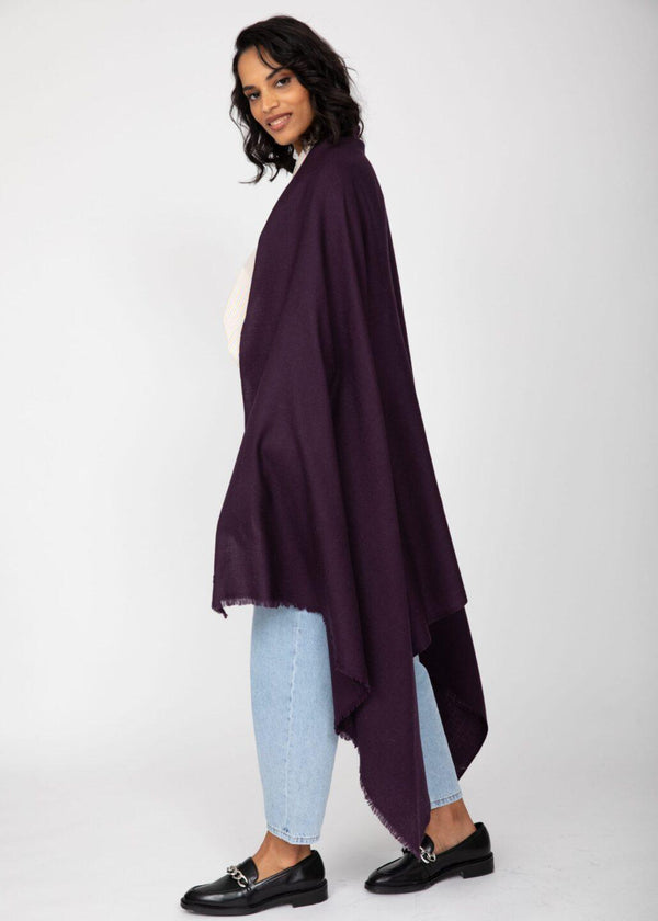 Likemary Purple Pashmina Shawl – Oversized Merino Wool Blanket Scarf