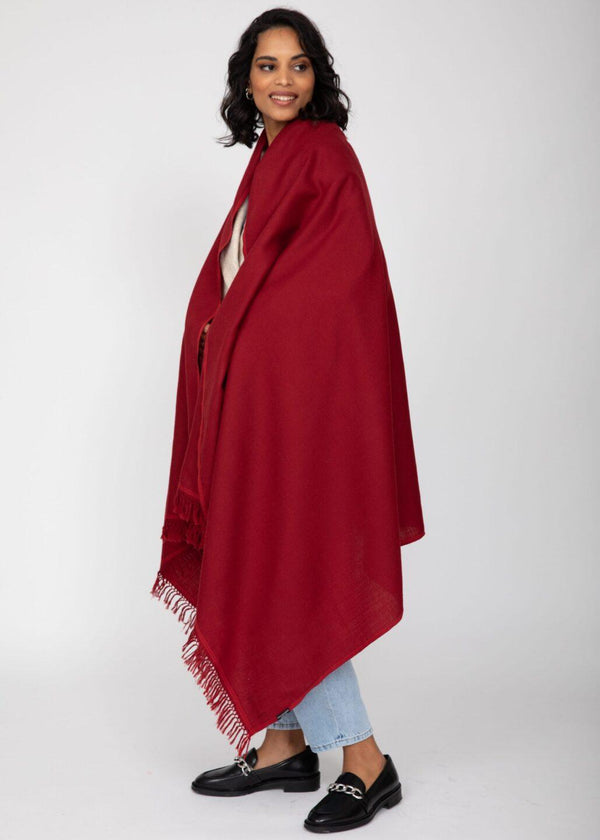 Likemary Shoreditch Red Merino Wool Shawl – Oversized Blanket Scarf