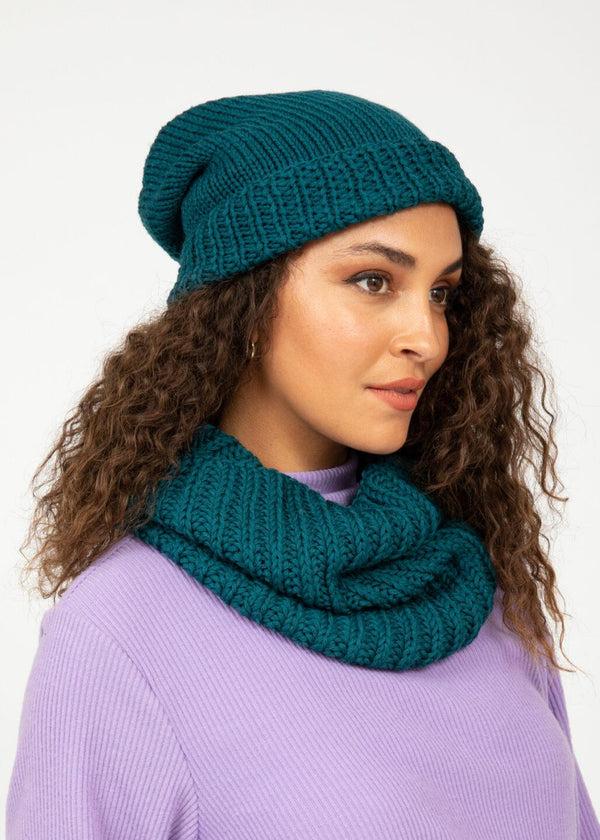 Likemary Teal Blue Merino Slouchy Beanie - Ethically Handmade