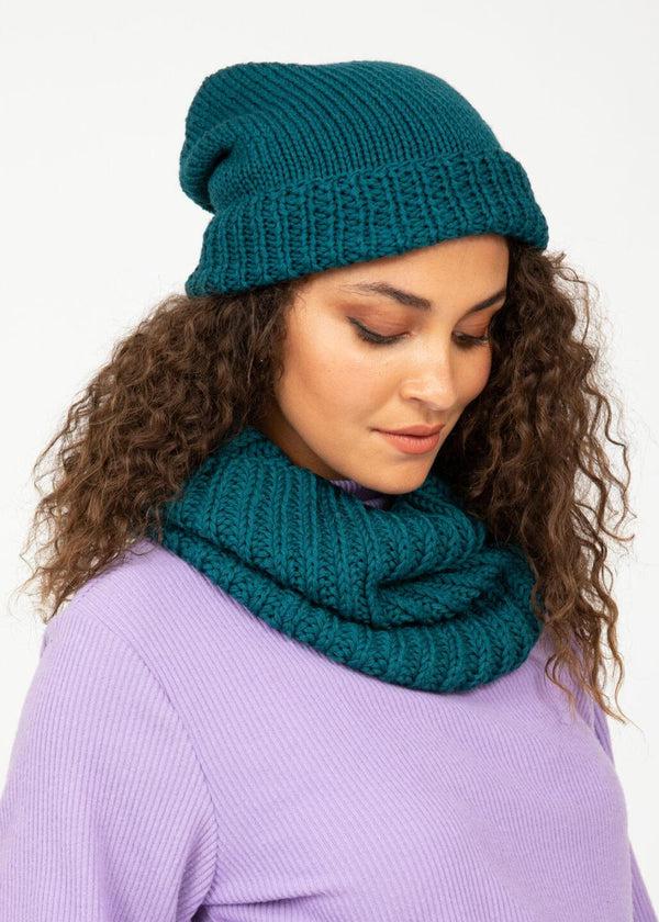 Likemary Teal Blue Merino Slouchy Beanie - Ethically Handmade