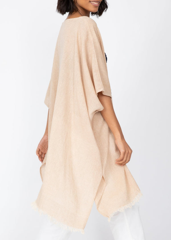 Likemary Textured Cotton Kimono Kaftan In Neutral Sand