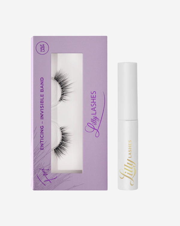 lilly lashes Enticing Sheer Band Half Lashes & Adhesive Bundle