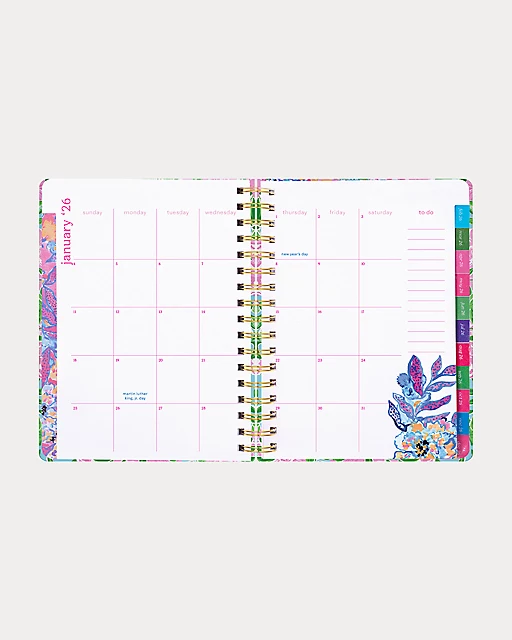Lilly Pulitzer 2025-2026 17 Month Jumbo Agenda Multi Island Garden Oasis
