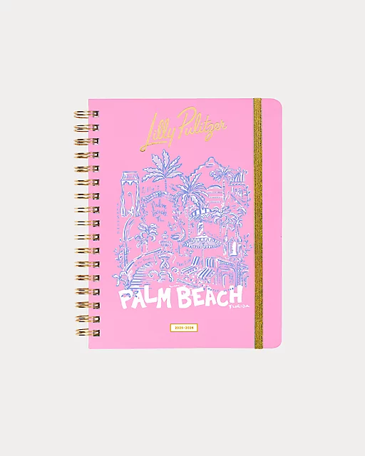 lilly pulitzer 2025-2026 17 Month Large Agenda Conch Shell Pink Pb Playground