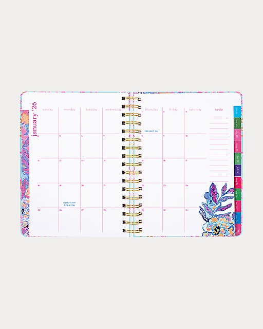 Lilly Pulitzer 2025-2026 17 Month Large Agenda Multi Royal Coral