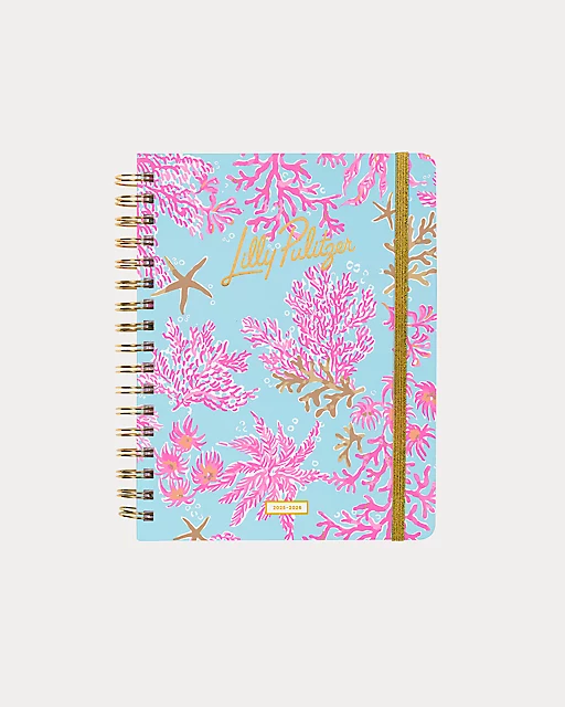 lilly pulitzer 2025-2026 17 Month Large Agenda Multi Royal Coral