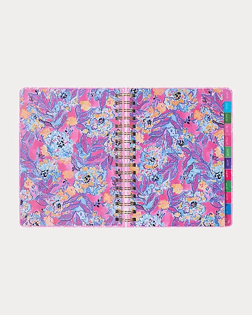 Lilly Pulitzer 2025-2026 17 Month Large Agenda Rousseau Pink Cool As Shell