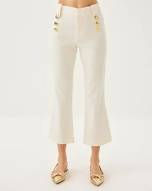 Lilly Pulitzer 27" Parrish High Rise Crop Flare Jean Coconut