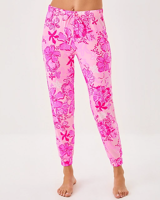 Lilly Pulitzer 28" Jeffers Pajama Pant Parigi Pink Supporting Squad