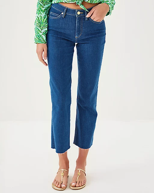 Lilly Pulitzer 28" Lindessa High Rise Crop Jean Medium Wash