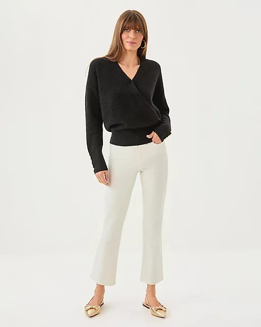 Lilly Pulitzer 28" Liza Shimmer Crop Flare Jean Coconut Metallic