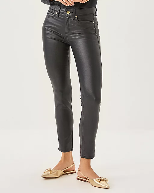 Lilly Pulitzer 30" South Ocean High Rise Coated Skinny Jean Noir