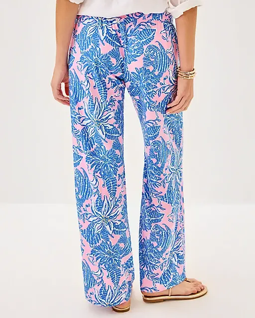 Lilly Pulitzer 32" Bal Harbour Palazzo Pant Conch Shell Pink Up Scale Engineered Pant