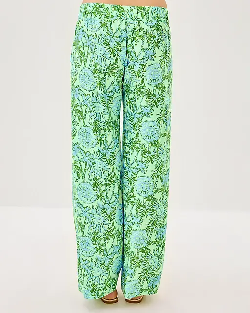 Lilly Pulitzer 32" Bal Harbour Palazzo Pant Cool Mint Catchin Rays Engineered Pant