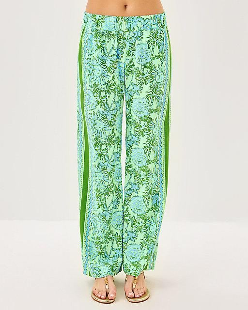 Lilly Pulitzer 32" Bal Harbour Palazzo Pant Cool Mint Catchin Rays Engineered Pant