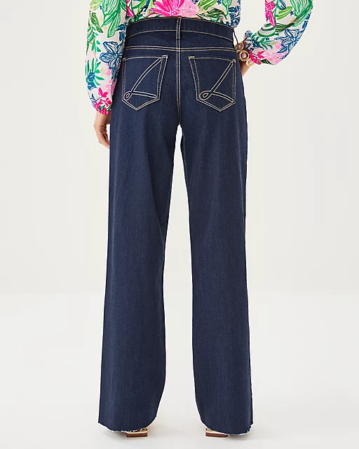 Lilly Pulitzer 33" Aniston High Rise Straight Jean Dark Wash