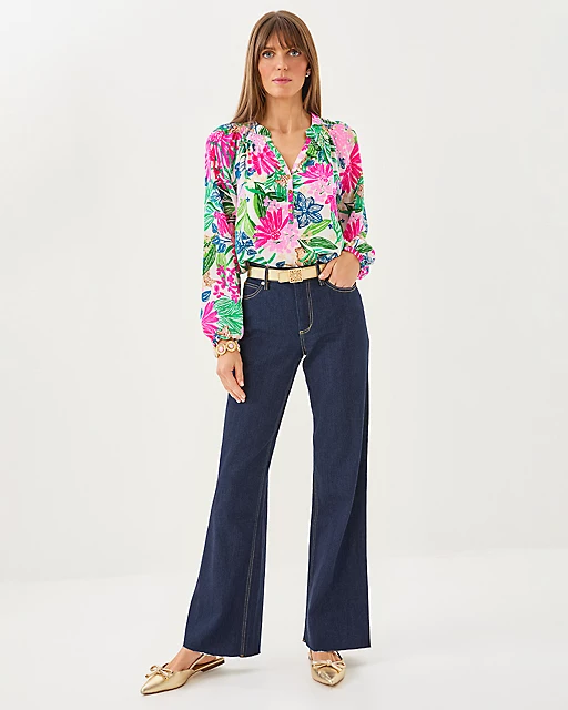 Lilly Pulitzer 33" Aniston High Rise Straight Jean Dark Wash