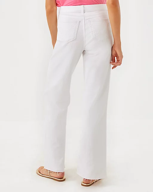 Lilly Pulitzer 33" Aniston High Rise Straight Leg Jean Resort White