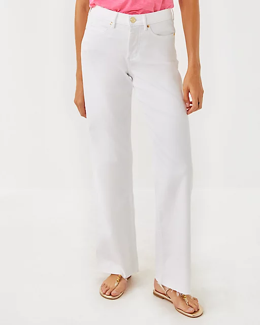 Lilly Pulitzer 33" Aniston High Rise Straight Leg Jean Resort White