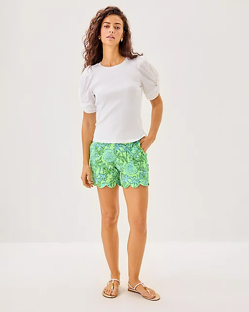 Lilly Pulitzer 5" Buttercup Mid Rise Short Cool Mint Catchin Rays