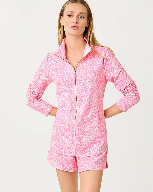 lilly pulitzer 5" Kylar Knit Terry Short Pelican Pink Sea Cups