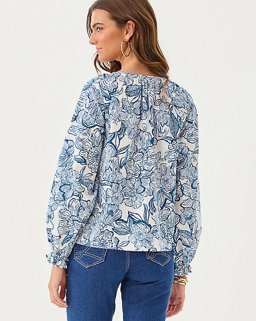 Lilly Pulitzer Aldina Button Down Top Coconut Unforgettable