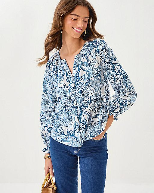 lilly pulitzer Aldina Button Down Top Coconut Unforgettable