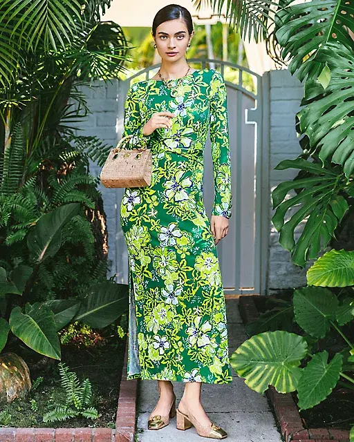 lilly pulitzer Alessani Maxi Dress Fiddle Leaf Green Once And Floral