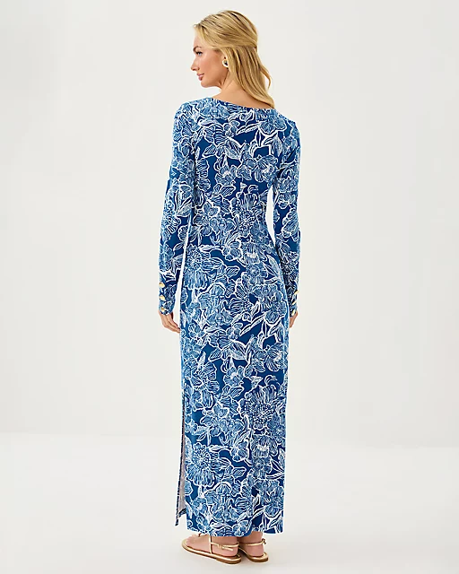 Lilly Pulitzer Alessani Maxi Dress Starlight Navy Unforgettable