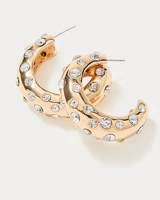 Lilly Pulitzer All Dahled Up Hoop Earrings Gold Metallic